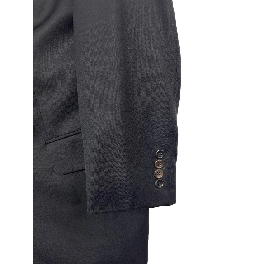 vtg 90s Hugo Boss 44L‎ Zeus Black Double Breasted Blazer Jacket Sport Coat USA